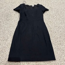 J Crew Tailored Sheath Dress Sz 4 Black Preppy Career Casual Classic Timeless