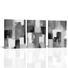 Black and Grey Canvas Wall Art Abstract Wall Decor Gray Gray Pictures Prints