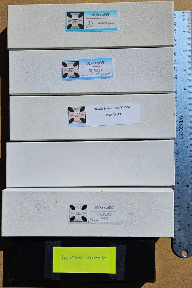 Cuchillo de combate Rob Dalton hecho a medida cubiertos cajas vacías, lote de 6, ¡difícil de encontrar! Foto 2 de 4