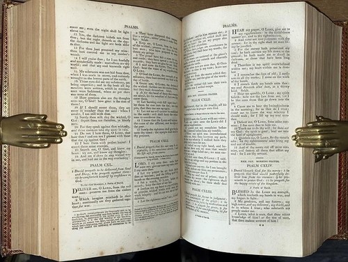 1809. Fine Gilt Red Leather Binding 'The Holy Bible' Scripture / Psalms. - Foto 14 di 24