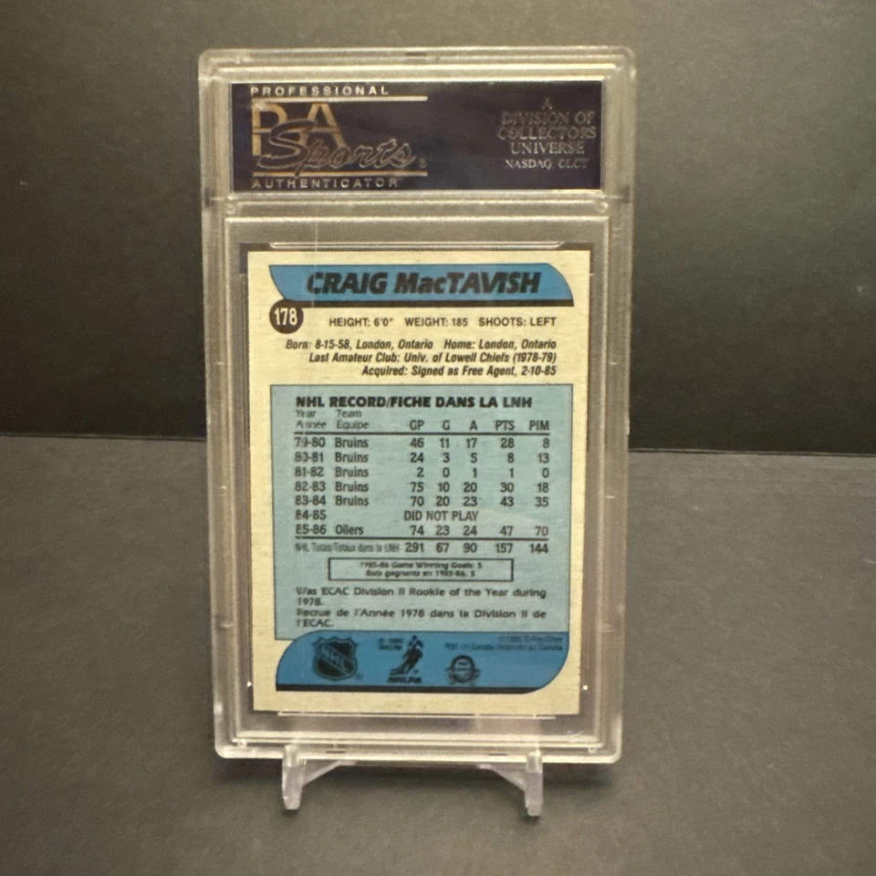 1986 OPC CERTIFIED AUTOGRAPHED #178 Craig MacTavish PSA DNA CERTIFIED Cracked - Image 3 of 4