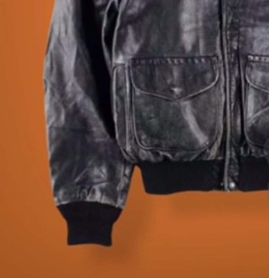 Men's 80s A2 Flight Vintage Style Military Real Leather Jacket