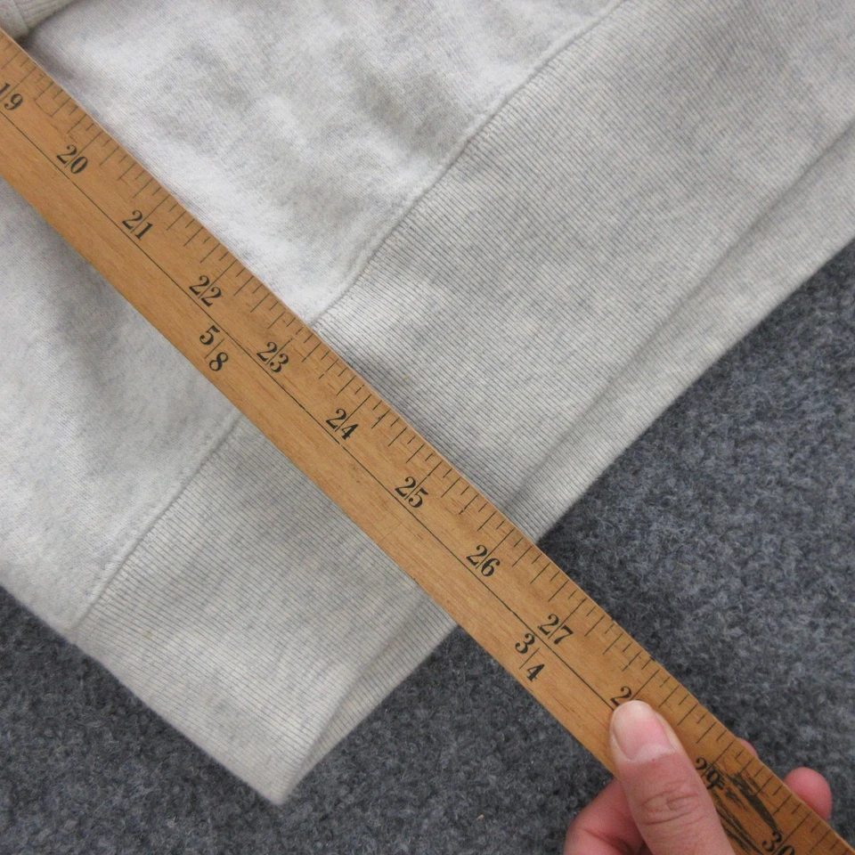 Suéter Buck Mason masculino grande cinza quarto de zíper algodão pulôver de lã casual - Imagem 3 de 4