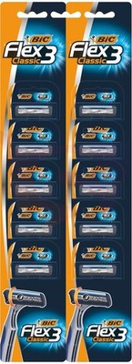 Bic Flex3 Classic Einwegrasierer für Männer, 10 Stück