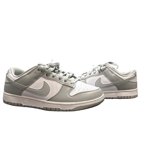 Nike Dunk Low Men’s Low Top Lace-Up Colorblock Sneakers White/Gray