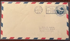 #UC1 5 cent bi-plane Air mail FDC, DC cancel, no cachet