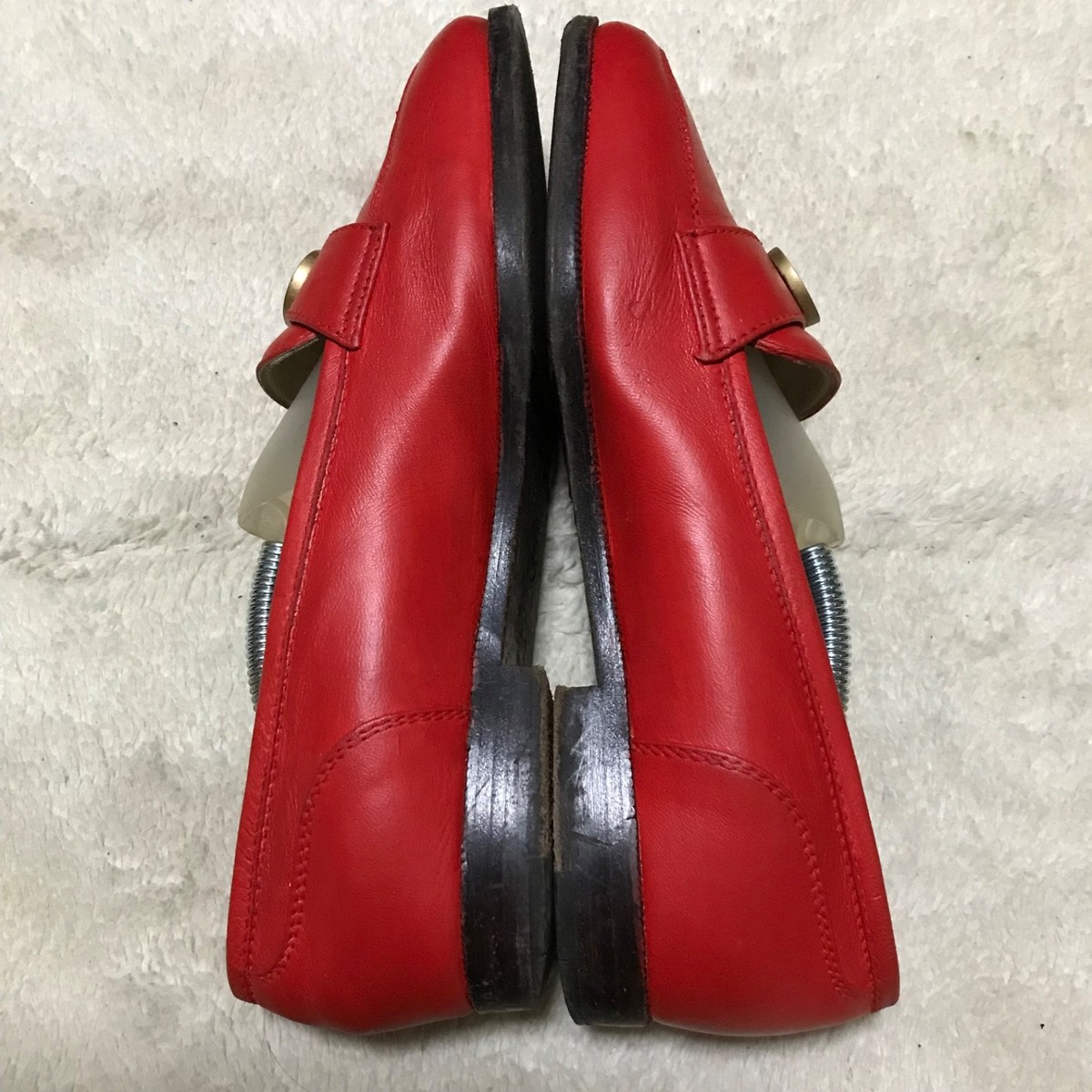 正規品 ヴィンテージ シャネル CoCoボタン ローファー 赤 37 23.5 Authentic Vintage Chanel CoCo Button Loafers, Red, Size 37, 23.5cm