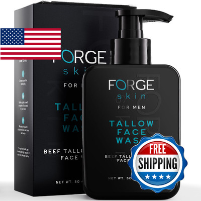 FORGE SKIN Beef Tallow Face Wash Men Hydrating Gentle Cleanser 5oz Anti-Aging