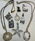 Vintage Lot 10 Pc Costume Jewelry Pendants Lia Sophia RMN Unmarked Starfish More