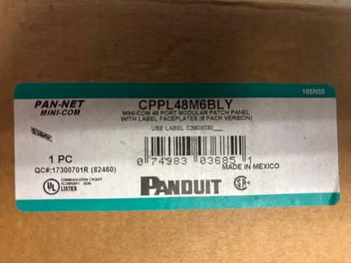 Panduit - CPPL48M6BLY - Panduit Mini-Com Modular Patch Panel - 48 - 48 Port(s)