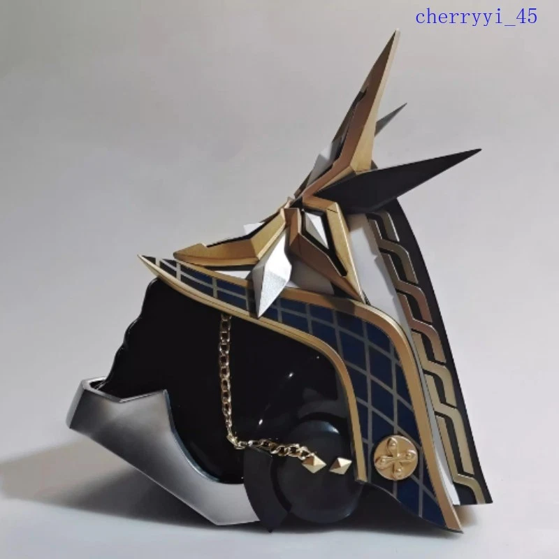 Genshin Impact Fatui Harbinger Capitano Helmet Mask Cosplay Halloween One Size - Image 2 of 4