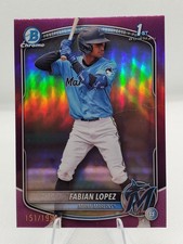 2025 Bowman - Chrome Prospects Fabian Lopez #BCP-19 Fuchsia Refractor /199 (RC)