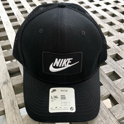 Nike Futura Swoosh Box Logo Rise Cap Mesh Back Trucker Snapback Cap Hat L / XL