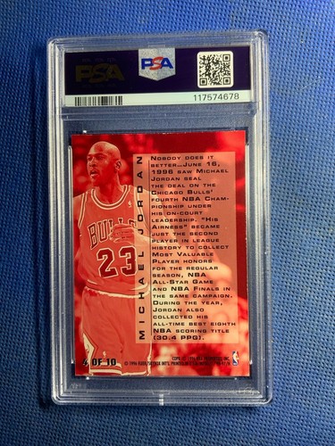 1996 Metal Maximum Metal #4 Michael Jordan PSA 7 - Bild 2 von 2