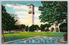 Postcard The Quadrangle Fort Sam Houston San Antonio Texas Clock Tower