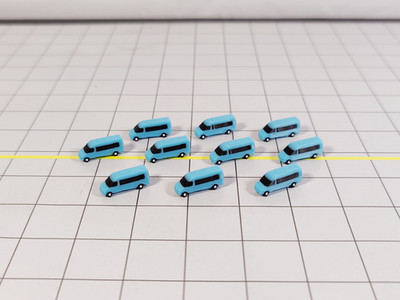 10x TUI Blue AIRPORT CREW MINIBUSES/VANS Aircraft Vehicles Models 1:400 Scale