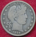 1906-D BARBER SILVER HALF DOLLAR **NICE CIRCULATED GOOD PLUS** SHIPS FREE!!