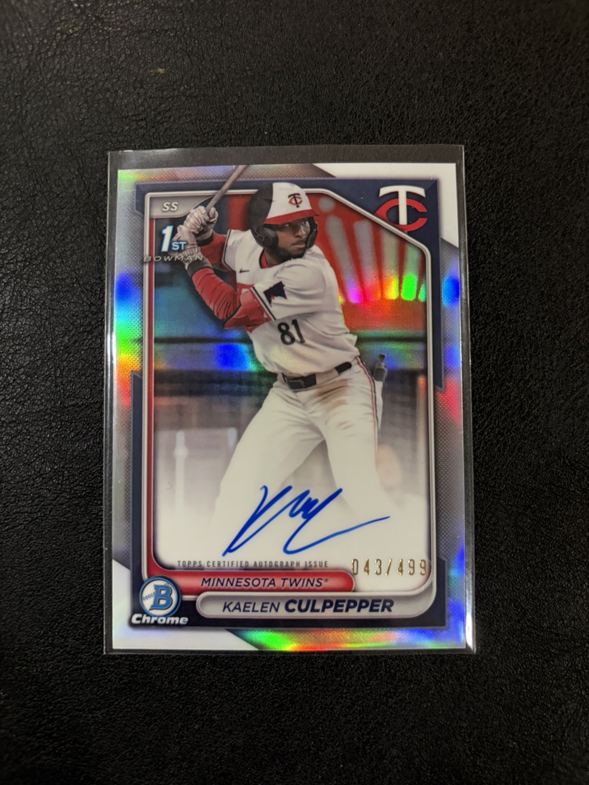 2024 Bowman Draft Chrome 1st Kaelen Culpepper #CPA-KC Refractor Auto /499 Twins