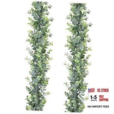 Faux Eucalyptus Garland Plant, 2 Pack Artificial Vines Hanging Eucalyptus
