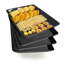 AMGBZT 4 Pcs Serving Tray Platter for Veggie Fruit Snack Dessert Cook BPA-Free