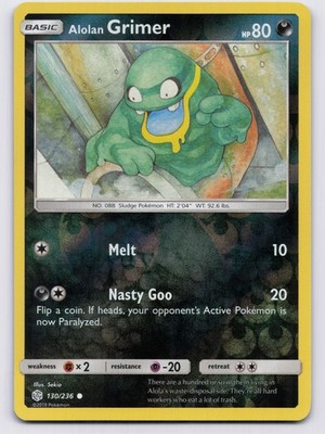 Alolan Grimer Reverse Holo Common SM - Cosmic Eclipse 130/236 NM