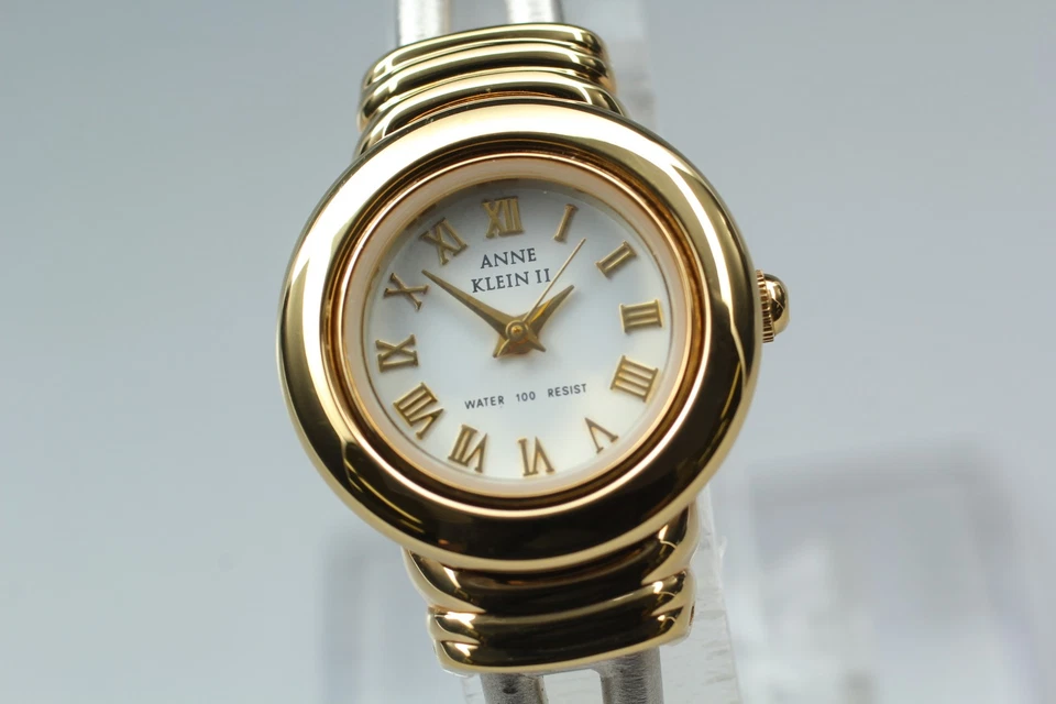 完好/全套* Anne Klein II 10/6035 变形表圈石英女士手表带盒 — 第 4/4 张图片