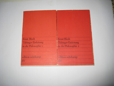 Bloch Tübinger Einleitung i d Philosophie 1963 2 Bde EA