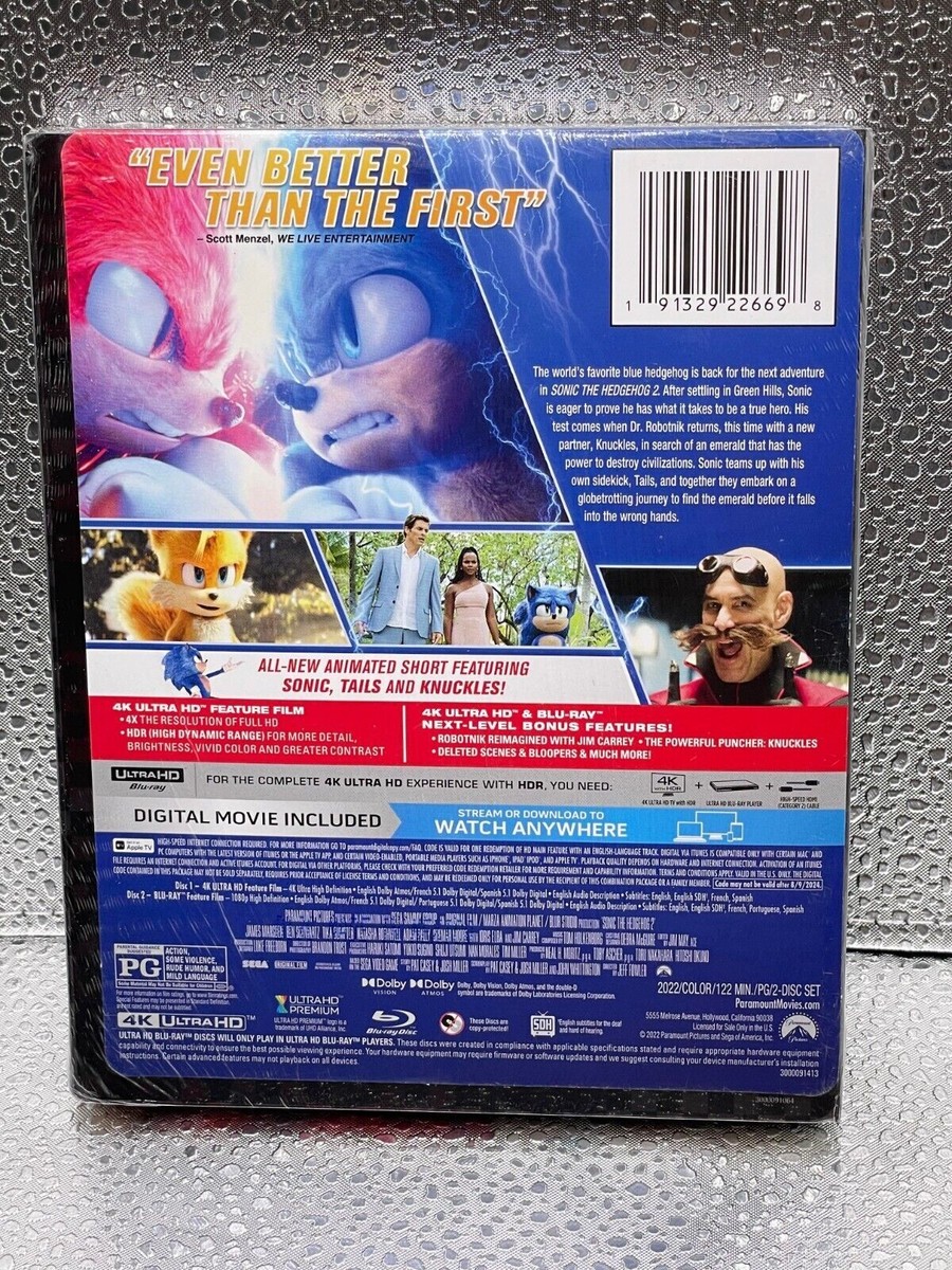 Sonic The Hedgehog 2 Steelbook (4K Ultra HD) | eBay