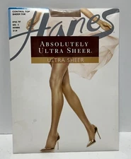 Hanes Absolutely Ultra Sheer control Top Pantyhose  NATURAL, Size E, Style 707