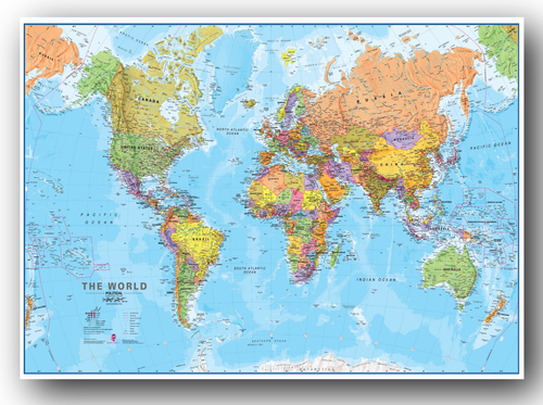 Cartel Grande Detallado Del Mapa Mundial Impresión Artística Tamaños A4 A3 COMPRA 2 OBTÉN 1 GRATIS - Imagen 2 de 9