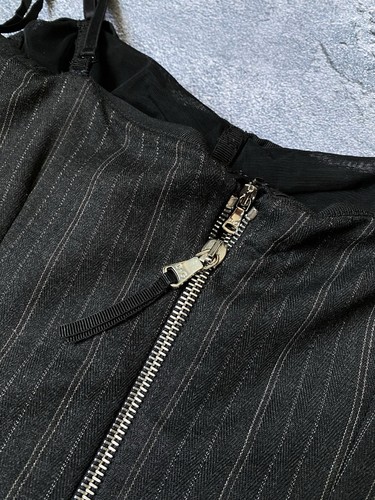 Dolce Gabbana DG Pinstriped With Full Inner Corset Bustier Draped Dress Size 42 - Picture 8 of 14