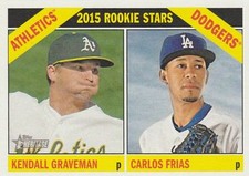 2015 Topps Heritage #392 Kendall Graveman & Carlos Frias A's & Dodgers RC