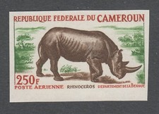 Cameroun -Timbres neufs** Non dentelé - PA N° 55A - Rhinocéros - TB