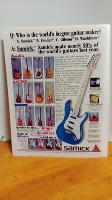 SAMICK VALLEY ARTS GUITARS 1998 PRINT AD 11 X 8.5  a3