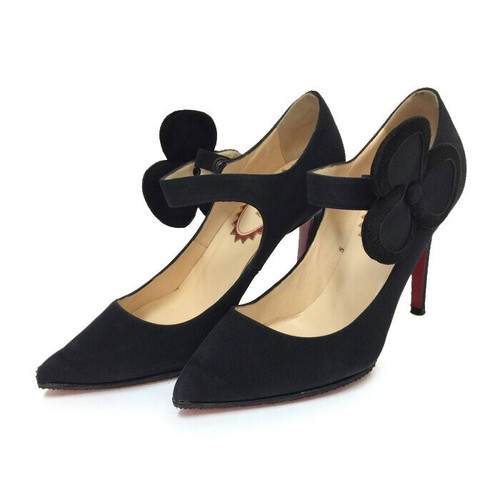 Christian Louboutin PENSEE 20ANS Pumps Satin 20th Anniversary Model Black [Used]