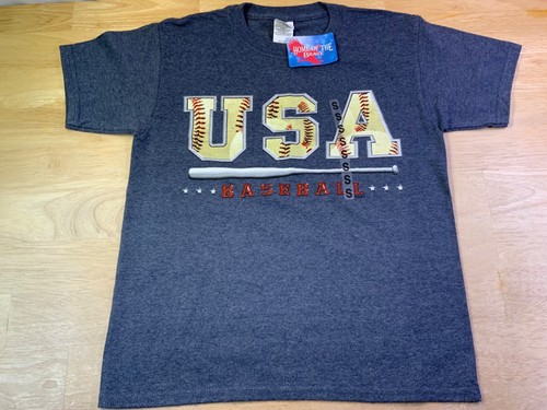 New Boy's Home Of The Brave Patriotic Tee Says USA & Baseball--U Pick* - Picture 2 of 5