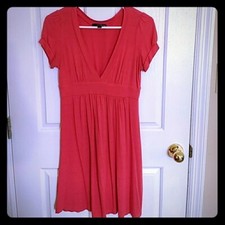 EUC Forever 21 Coral Cotton A-line Sun Dress M