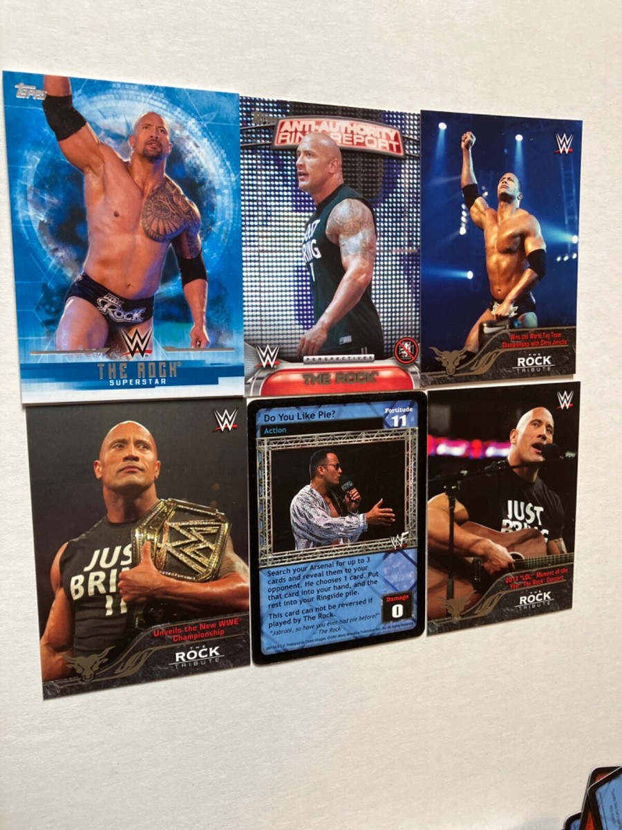 H 6 The Rock topps wwe wwf wrestling cards see scan played