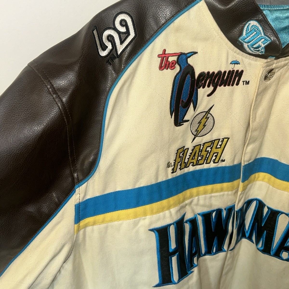 lot29 DC Comics レーシングジャケット 2XL バットマン Lot 29 DC Comics Hawkman Racing Jacket Sz 2XL Has