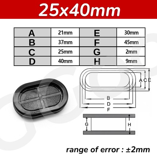 Oval Blanking Grommets Black Rubber Grommet Closed Blind Hole Plug Bung Bungs - Picture 13 of 22