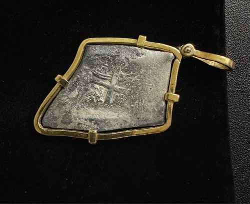 (1667-1701) MEXICO 8 REALES NGC VG DETAILS 1715 FLEET SHIPWRECK IN GOLD BAIL