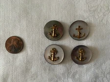 "Smokey"  Mother of Pearl Buttons with Anchor