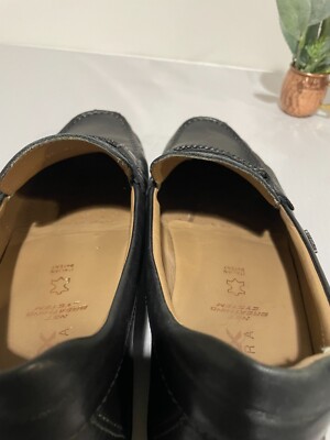 GEOX MADE IN ITALY MEN SHOES BLACK LEATHER LOAFERS SIZE 40  display picture 1