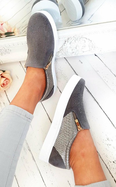 womens embellished trainers