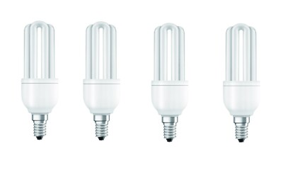 4x OSRAM Energiesparlampe Dulux E14 11W=51W warmweiß EEK: G (Spektrum A bis G)