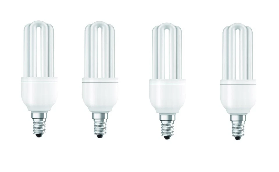 4x OSRAM Energiesparlampe Dulux E14 11W=51W warmweiß EEK: G (Spektrum A bis G)