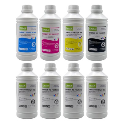 DTF FACTORY Direct to Transfer Film Ink Bundle (1L of Each CMYK+ 4L of White)