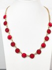 Charming Charlie Red Faux Druzy Round Bubble Statement Necklace Coastal 22 in