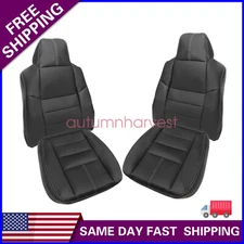 2008 2009 Fits F350 F450 F550 Super Duty XL Front Top & Bottom Seat Cover Black