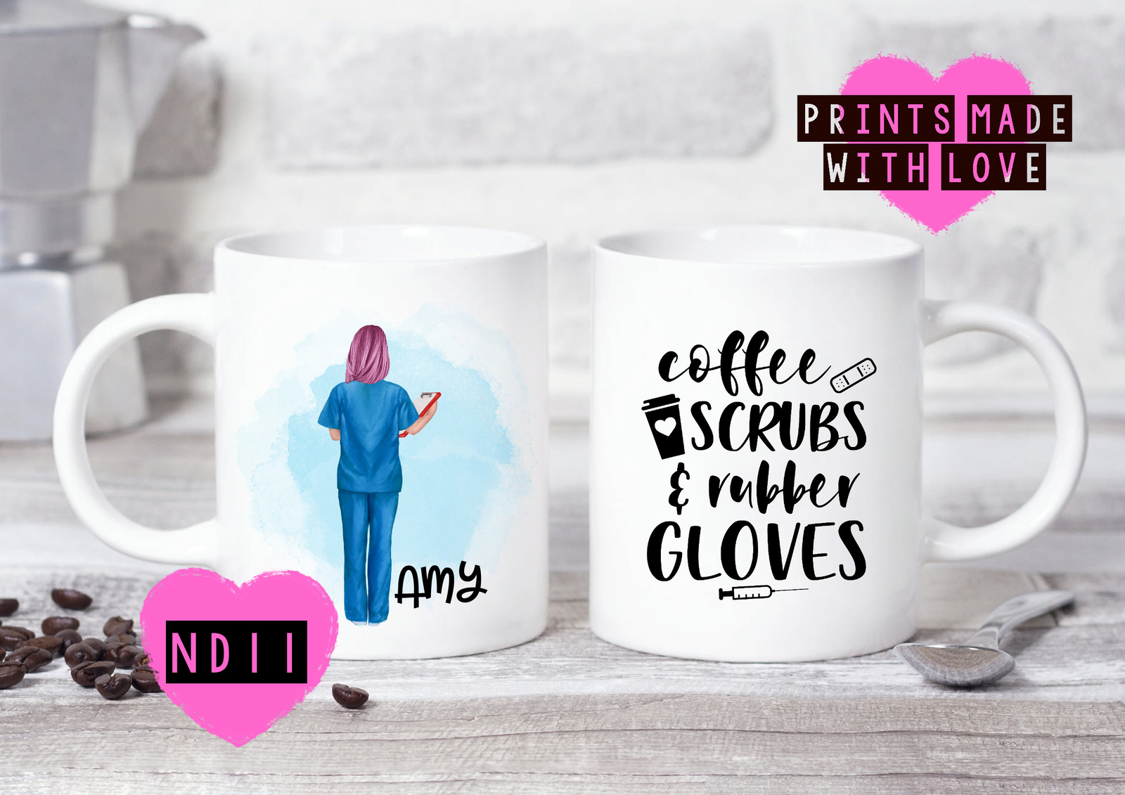 Nurse Gift Nurse Mug Coffee Scrubs & Rubber Gloves Doctor Gift Surgeon Frien